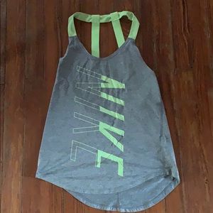 Grey and neon green Nike tank top